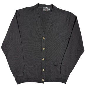 Vintage Horse Guard Knit Cardigan Black Made in France Medium